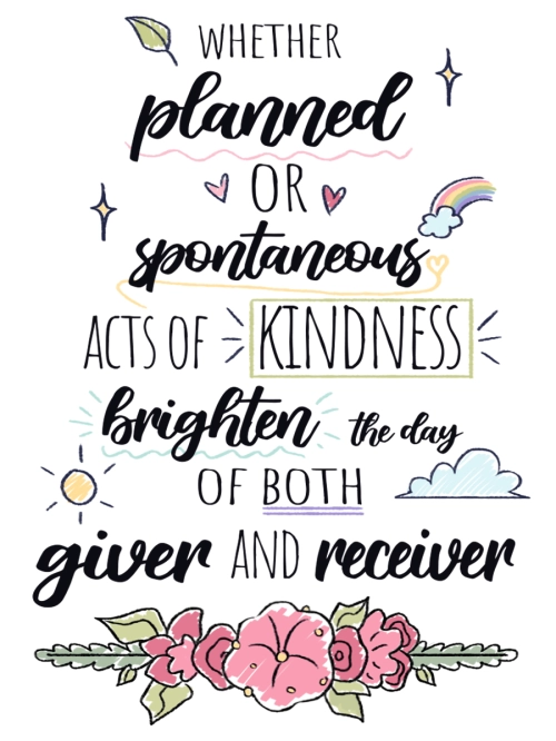 front of Recovery Wishes "Acts of kindness" card