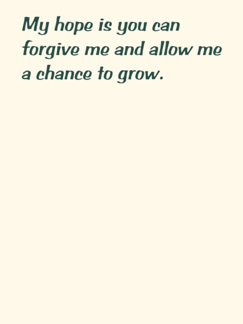 inside of Recovery Wishes "Allow me a chance" card