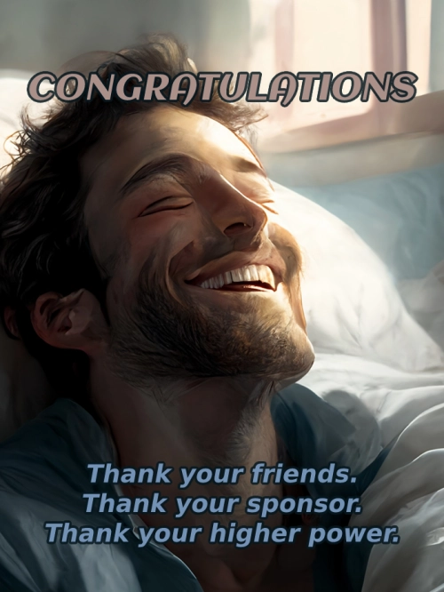 front of Recovery Wishes "Congratulations" card
