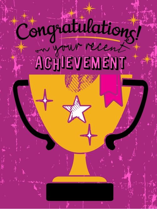 front of Recovery Wishes "Congratulations pink" card