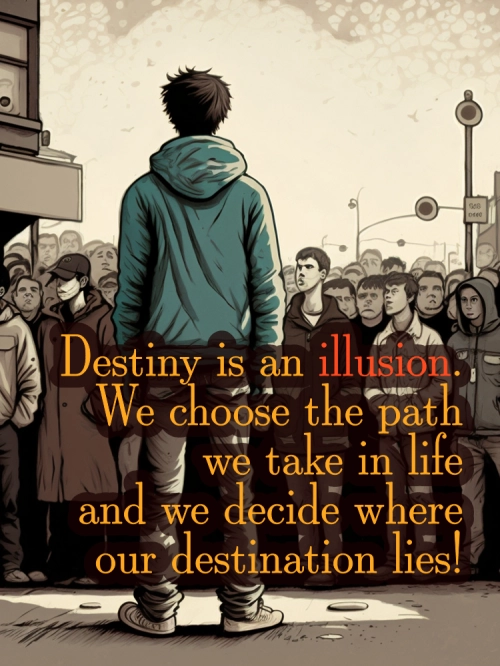front of Recovery Wishes "Destiny is an illusion" card