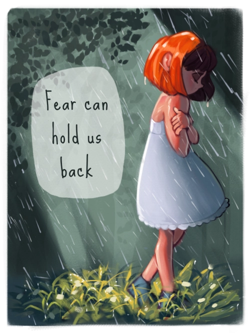 front of Recovery Wishes "Fear can hold us back" card