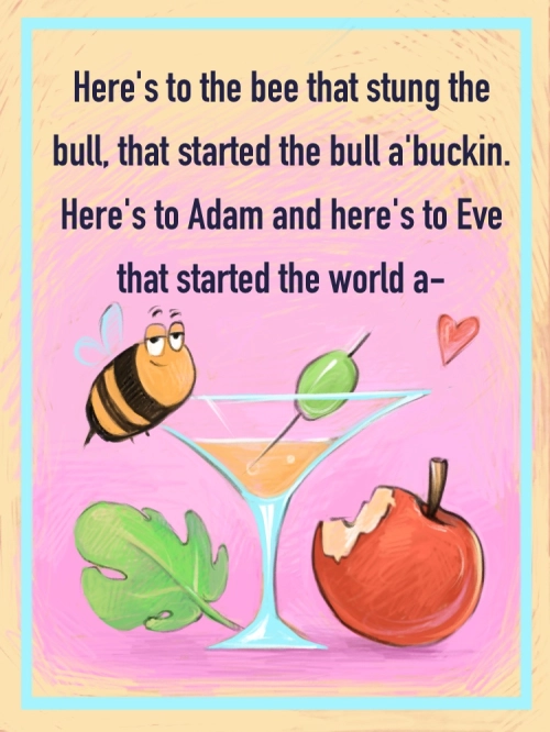 front of Recovery Wishes "Heres to the bee" card