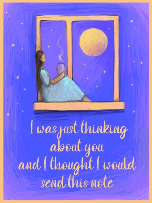 front of Recovery Wishes "Thinking about you" card