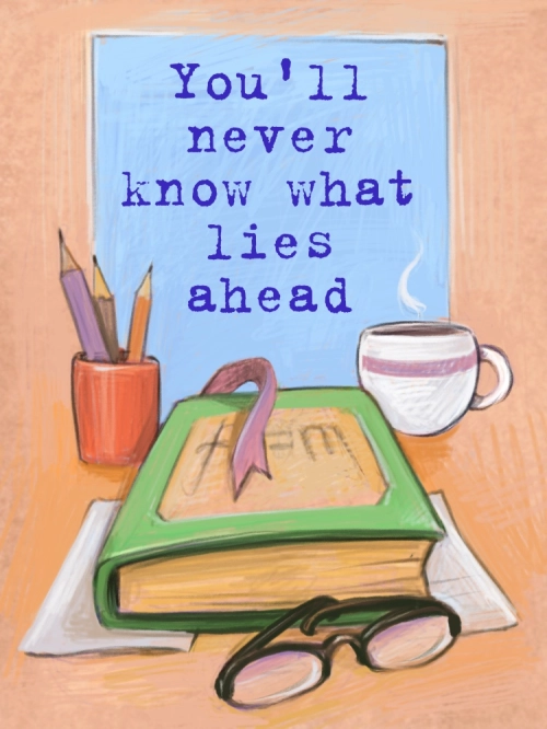 front of Recovery Wishes "You never know" card